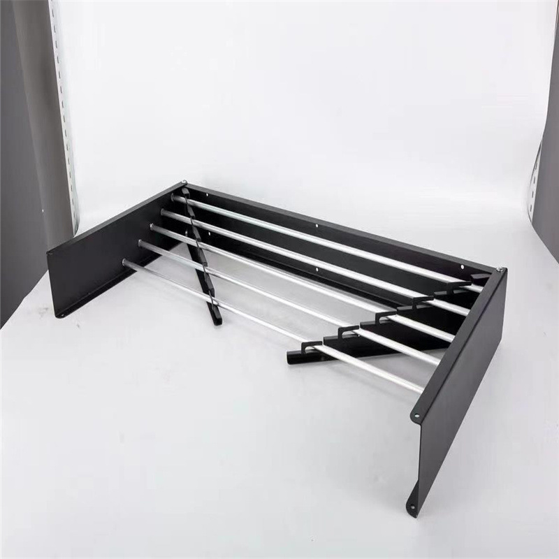 Outdoor wall mounted adjustable foldable metal clothes drying hanging rack