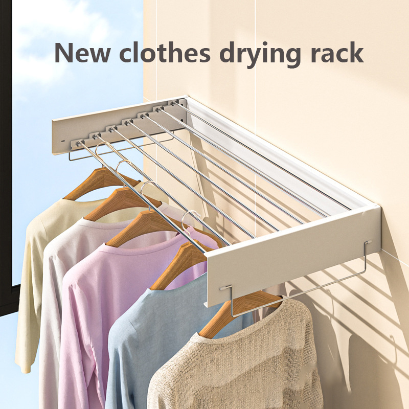 2024 Foldable Laundry Rack For Air Drying Clothing extendable step up laundry clothes drying Side hook