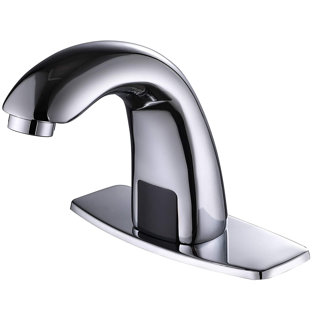 Automatic Sensor Touchless Bathroom Sink bathroom faucet accessories with Hole Cover Plate Chrome Vanity FaucetsHands