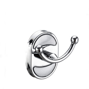 Eco-Friendly Bathroom Double Chrome Plating Zinc Towel Hook Coat Robe Hook