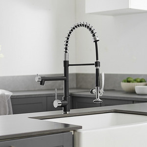 Commercial Kitchen Sink Faucets Gun Pull Down Single Handle Kitchen Faucet Grey Brass Contemporary Ceramic Black Faucet Brushed