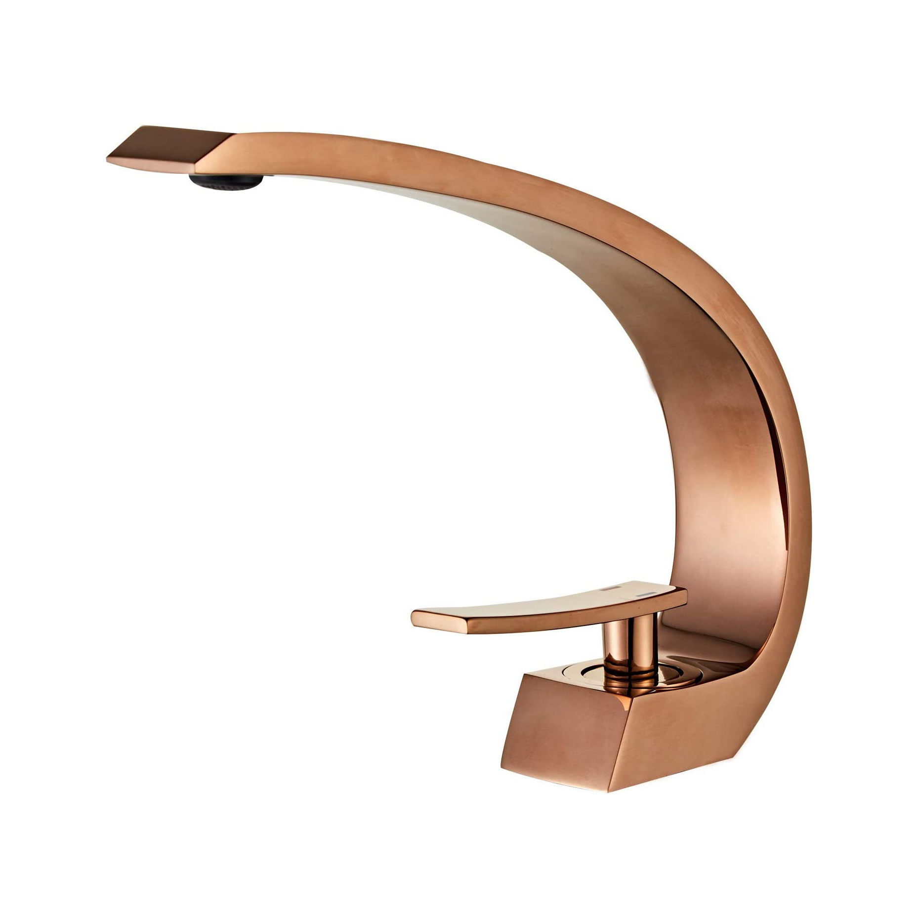 Rose Gold Bathroom Sink Faucet with Supply Hose,Unique Design Single Handle Lavatory Faucet,Basin Mixer Tap Commercial