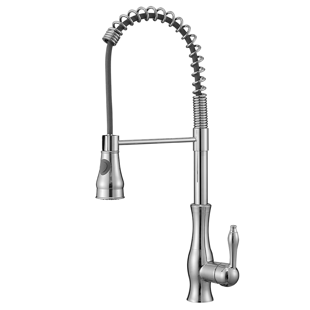 Kitchen Faucet With cupc Pull Down Sprayer Single Handle Stainless Steel BlackKitchen Faucet