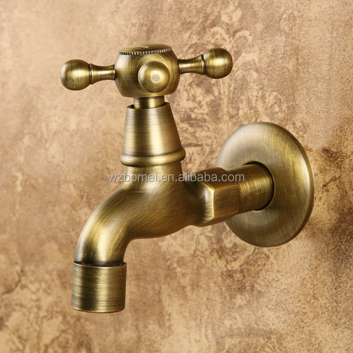 High Quality Antique Brass Bibcock, Outdoor Faucet, Brass Decorative Garden Tap/washing Machine Water Mixer Tap