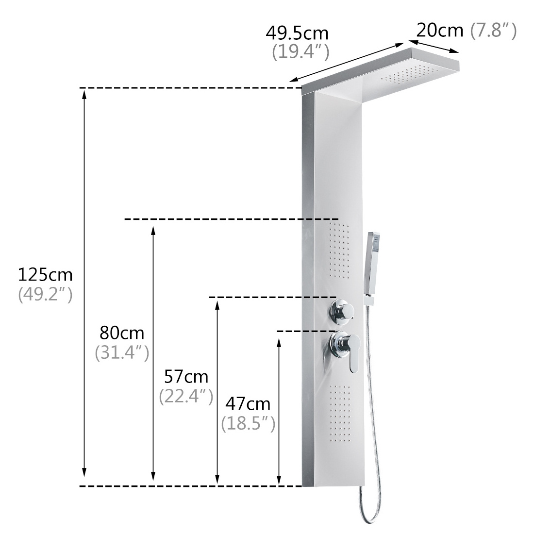 Flg Best Design Bathroom Quality Shower Panel Rainfall Faucets 304 Stainless Steel Shower Panel