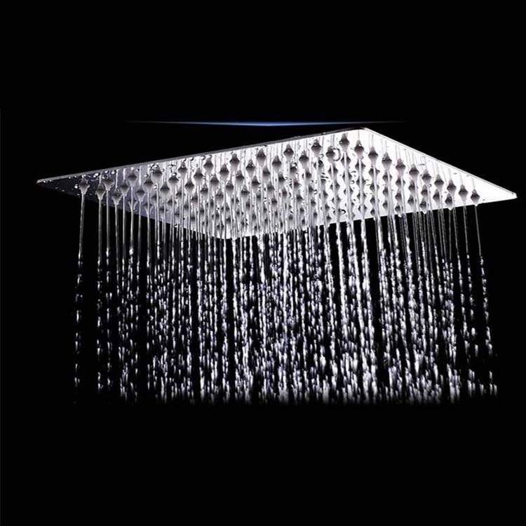 Flg Water Saving 16 Inch High Pressure Rain Shower Head Square Ceiling,rain Shower Stainless Steel Black Shower Faucet