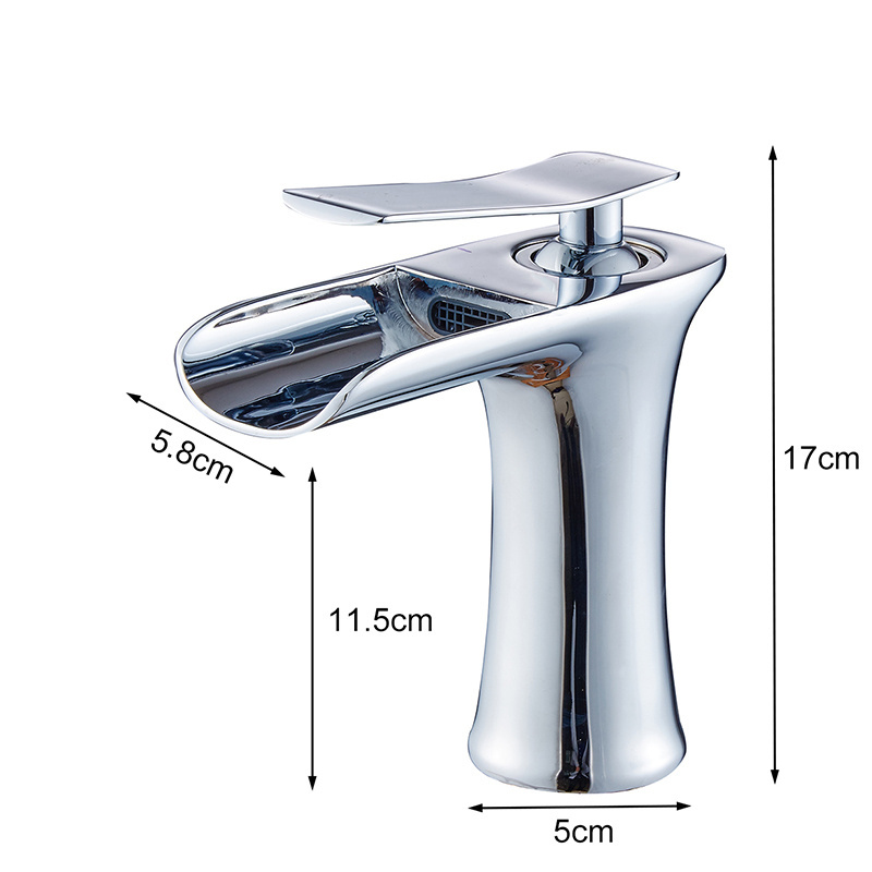 Chrome Basin Faucet Taps Widespread Basin Faucet Waterfall Bathroom Mixer Faucet