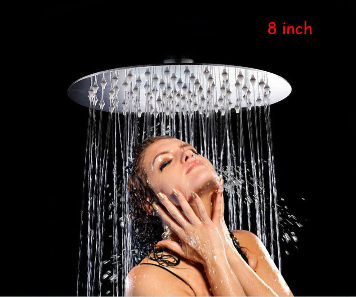 Flg Rainfall Shower Round 8 Inch Water Saving Shower Head Without Diverter