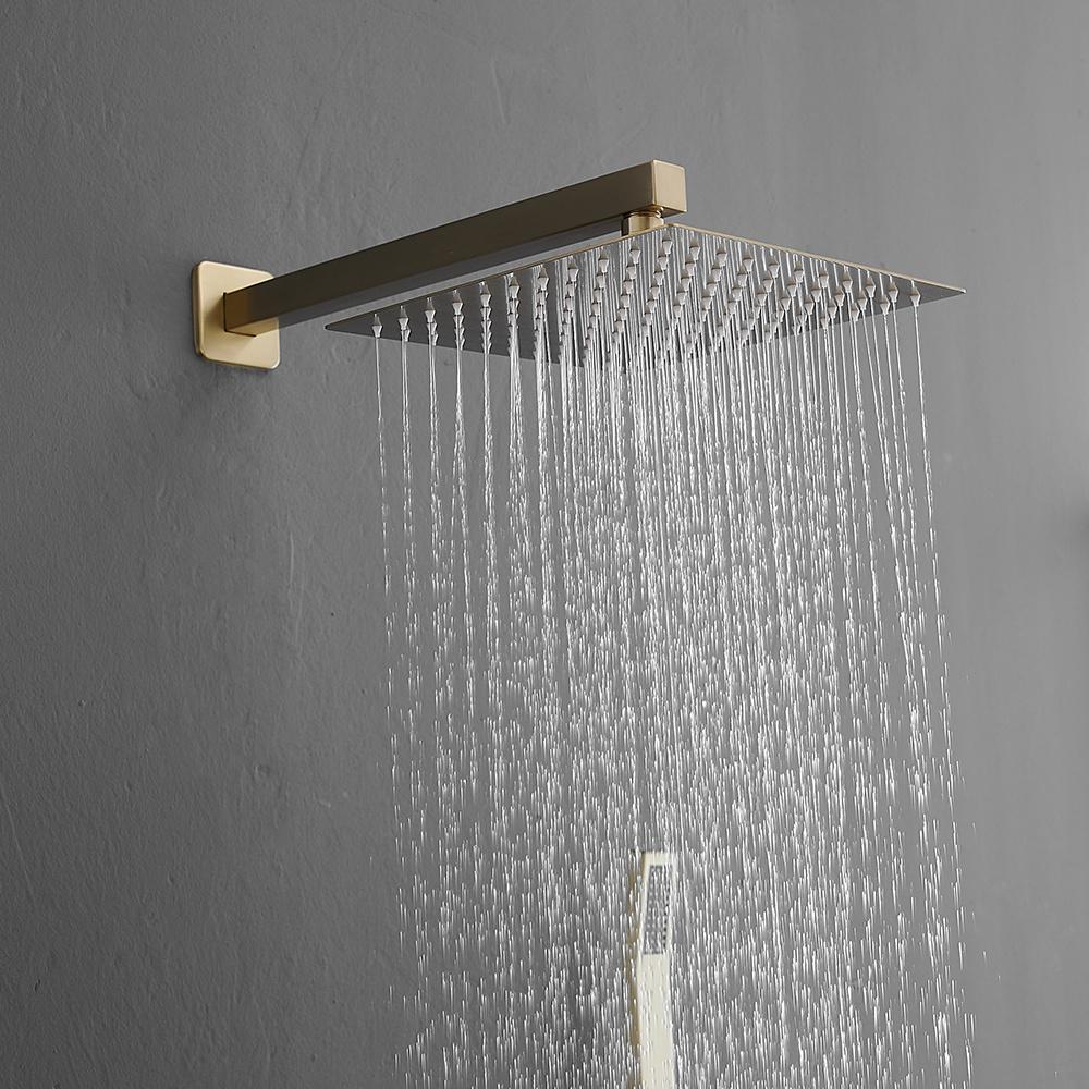 Hidden Sus304 Handheld Shower Bath Shower Faucet,curtain Concealed Shower Set Brass Stainless Steel Flg Waterfall Waterproof