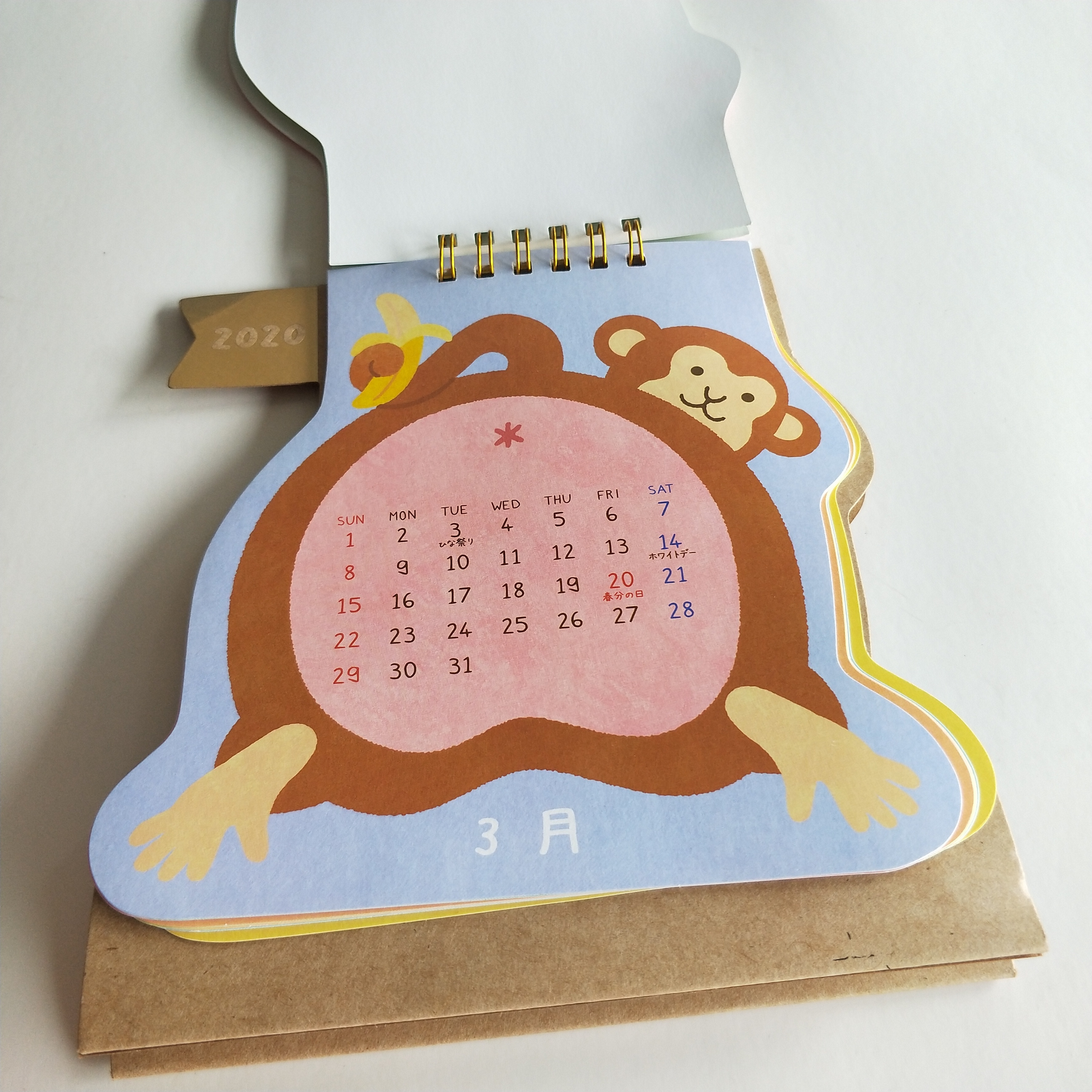 colorful  Fashionable animal cats shape desk table calendar