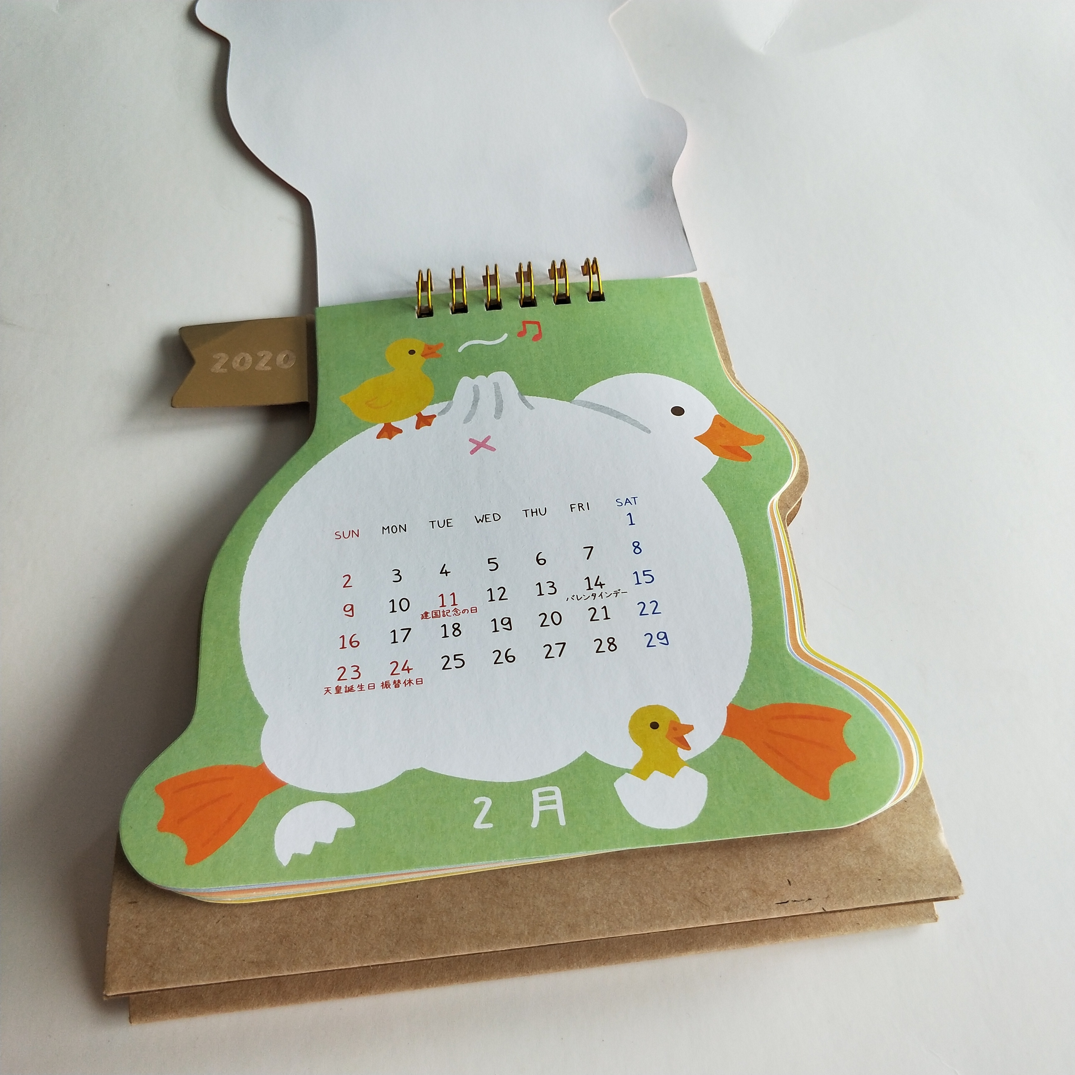 colorful  Fashionable animal cats shape desk table calendar