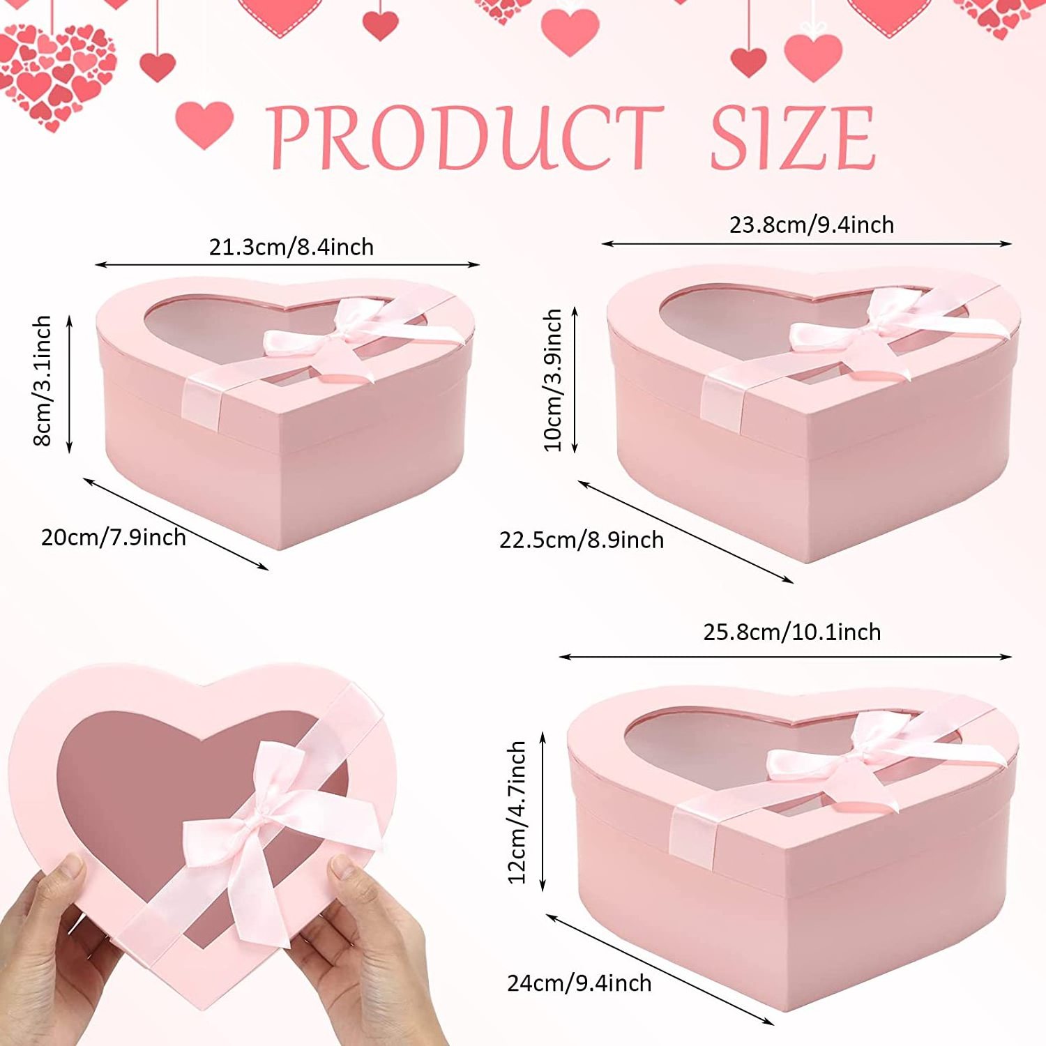 Wholesale heart shaped gift box Afternoon tea candy hand gift package Wedding anniversary packing boxes for bridal gifts