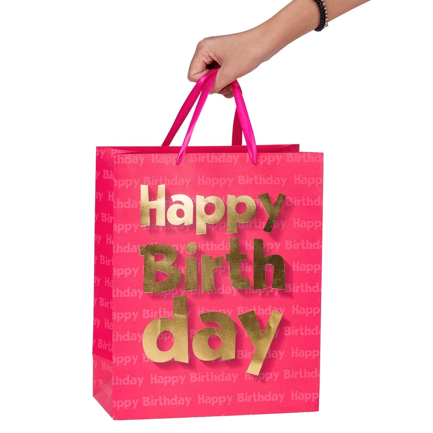 Hot Selling Biodegradable Small Party Kids Cute Multicolor Packaging Carrier Paper Bags Pink Birthday Gift Paper Bag Candy