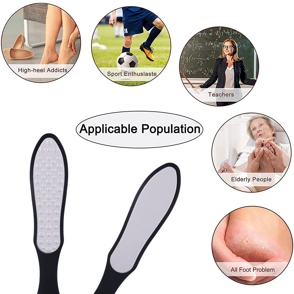 2 in 1 Stainless Steel Foot Exfoliator Pedicure Foot Scrubber foot file with Ergonomic Design