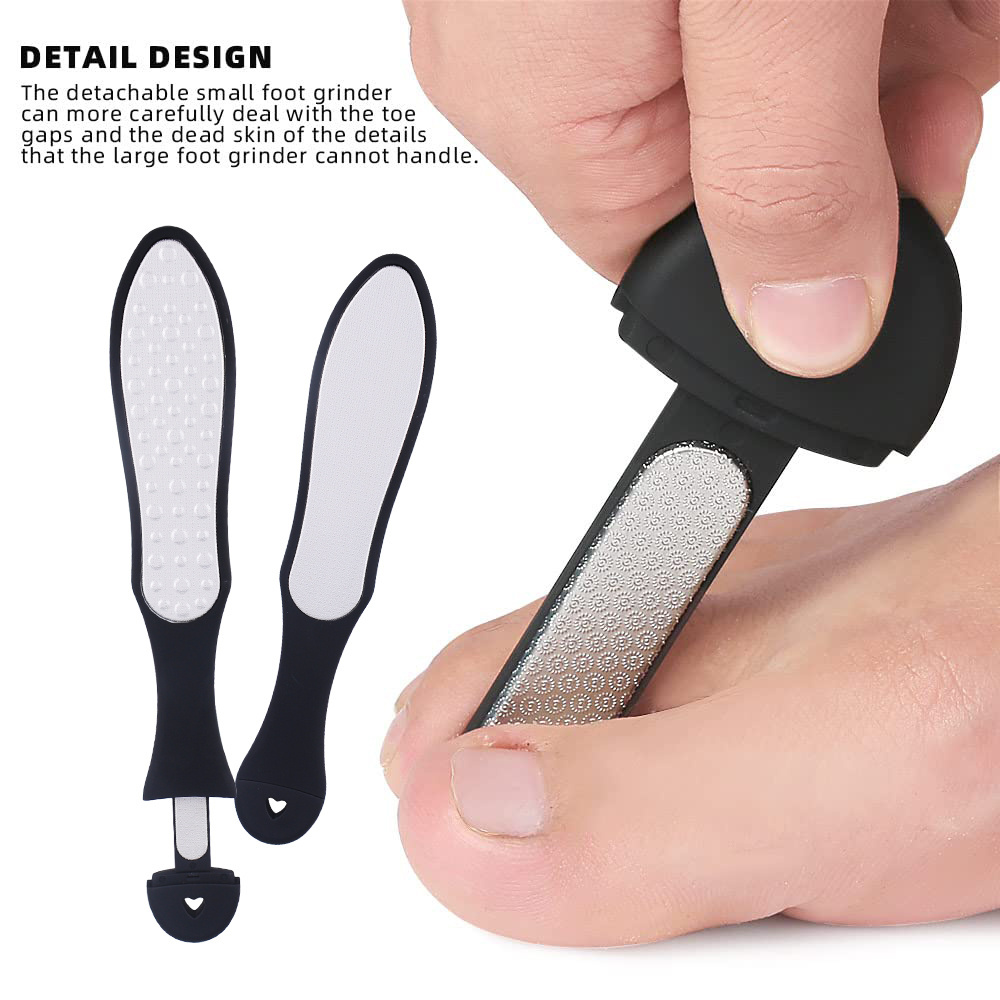 2 in 1 Stainless Steel Foot Exfoliator Pedicure Foot Scrubber foot file with Ergonomic Design