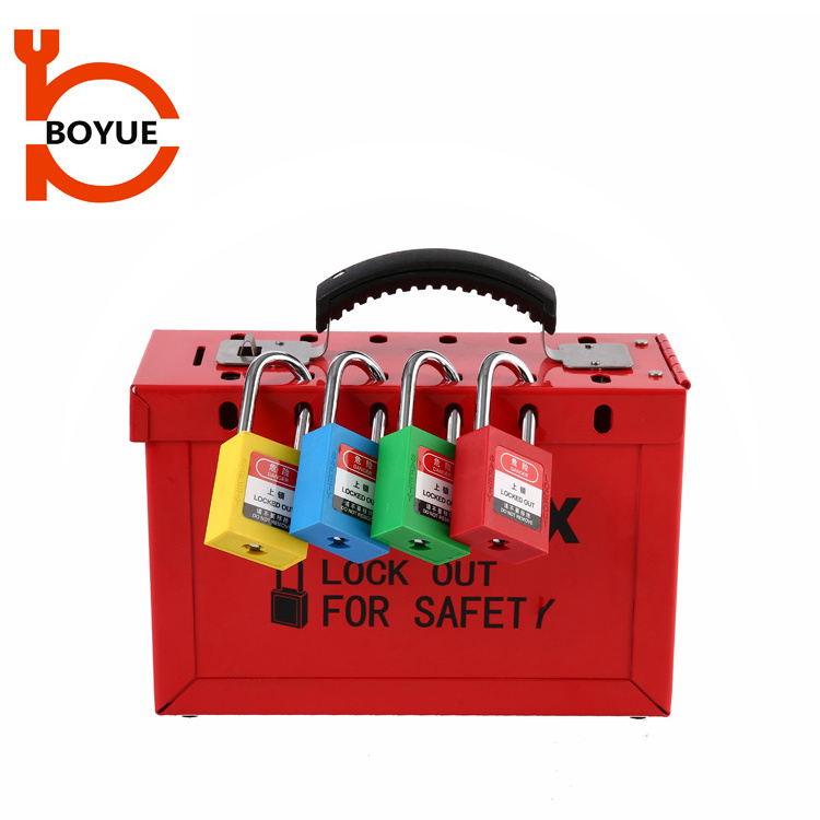 Boyue good quality 12 locks  loto lock box Safety lockout  box kit for safety padlock