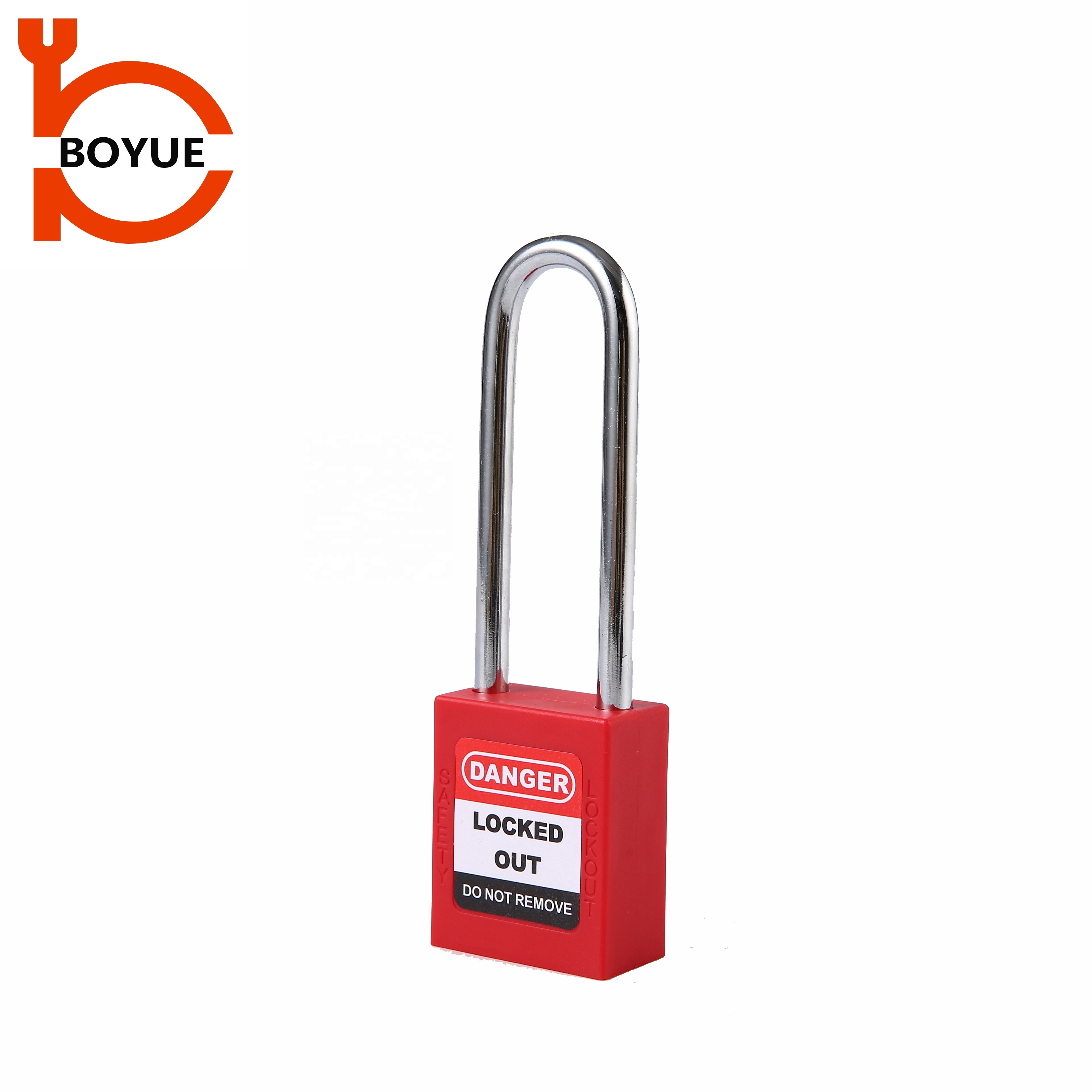 Boyue good price Industrial Loto Safety Padlock Long Steel Shackle 76mm Lockout Padlock Durable locks