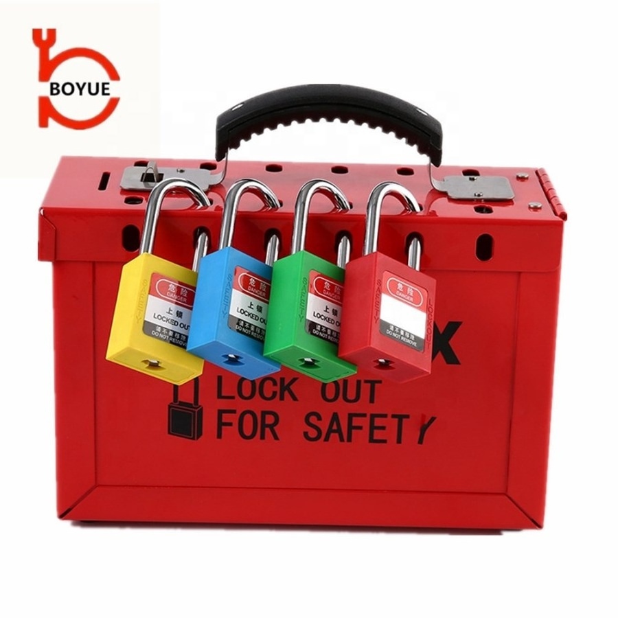 Safety steel electric tagout portable lockout box kit group lock box with master keys