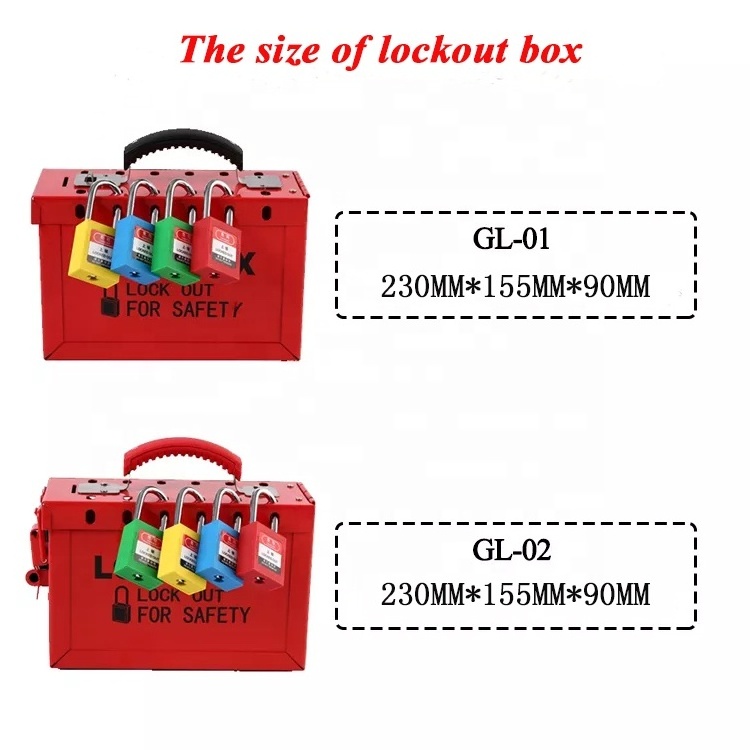 Safety steel electric tagout portable lockout box kit group lock box with master keys