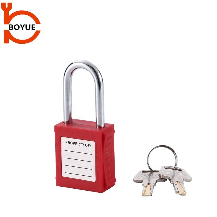 38mm loto safety padlock colorful industrial long steel shackle lockout padlock durable security lock