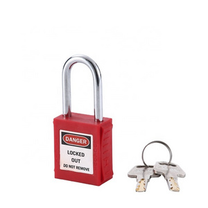 38mm loto safety padlock colorful industrial long steel shackle lockout padlock durable security lock