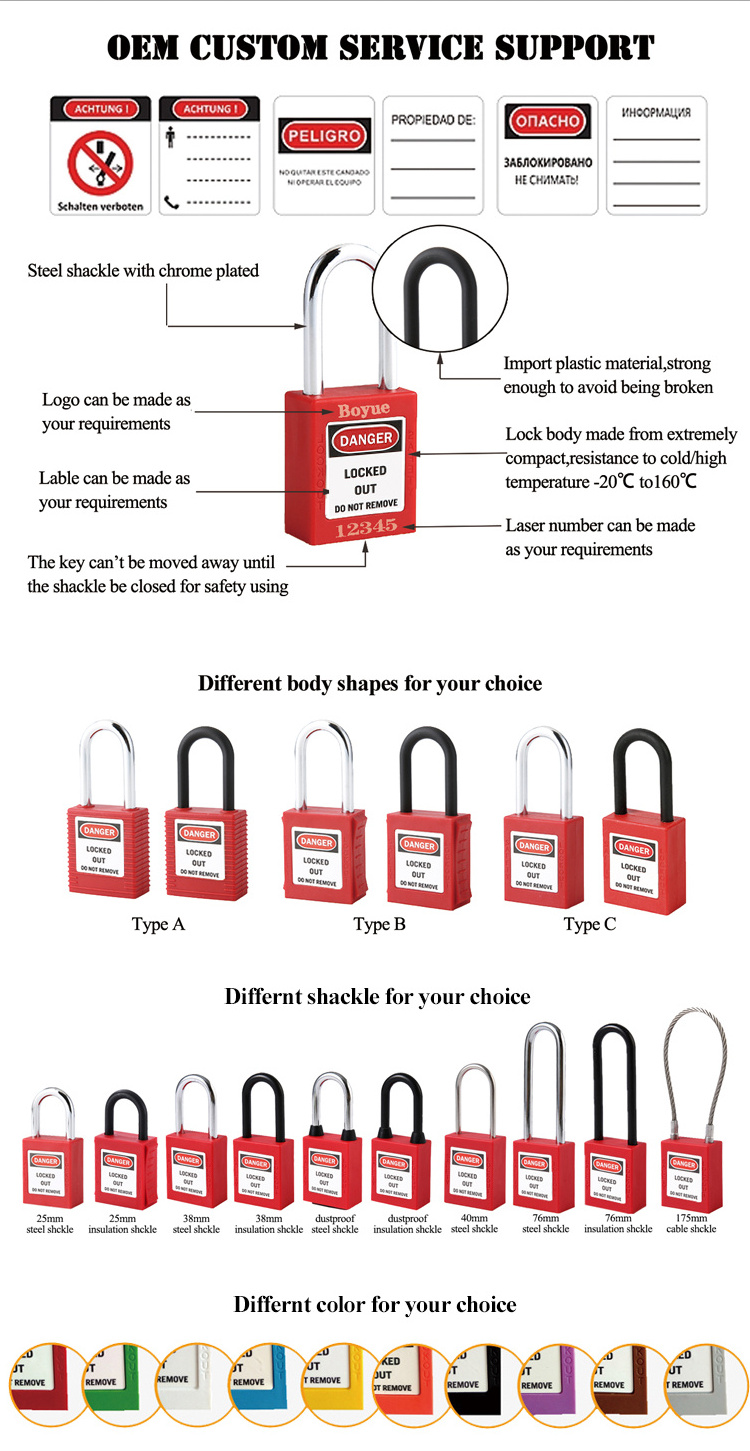 China wholesale industrial nylon safety padlock locks high security padlocks