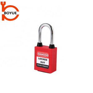 Boyue factory Custom Shackle Length Waterproof Dustproof Padlock Safety Padlock Lock Out