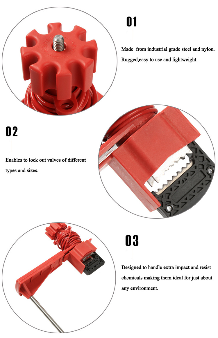 Safety Universal Hand Wheel Gate Ball Valve Lockout Devices with quarter-turn ball valve for single arm