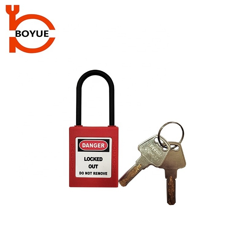 Boyue Insulated 40mm Isolation Shackle Safety Padlock With Master Key Custom Laser Coding For Industrial safety lockout