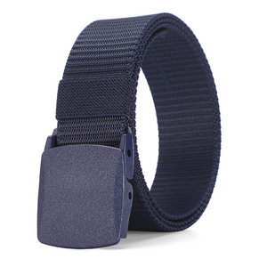 Fashion casual Plain polyester Webbing Boy belt with metal buckle Casual mens Canvas Belts