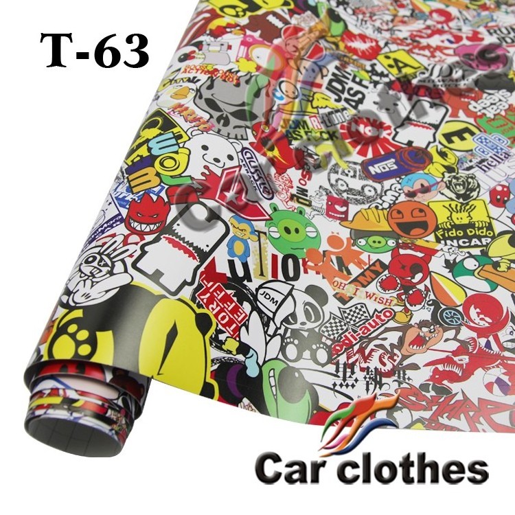 High Quality 1.52x30m Graffiti Sticker Bomb Film Anime Vinyl Wrap Car Wrapping