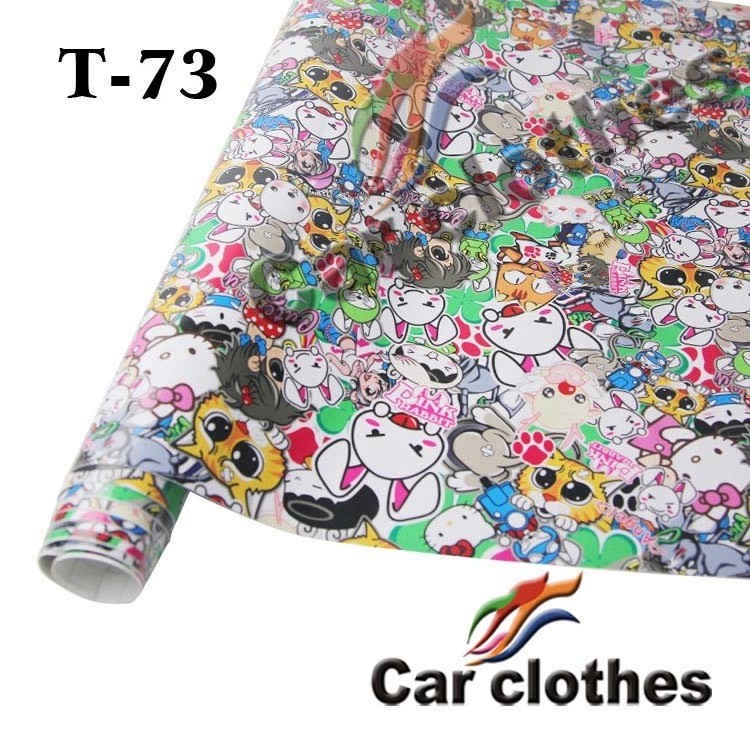 High Quality 1.52x30m Graffiti Sticker Bomb Film Anime Vinyl Wrap Car Wrapping