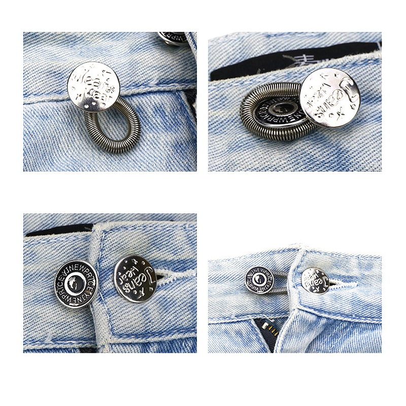 custom logo Jeans Button  Magic Extend Pants Waist Silicone Extender  for Men and Women