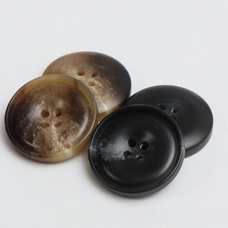 Black Brown white Men's Suit Overcoat Suit Shirt Resin Pattern Button Round 4 Holes Resin Buttons