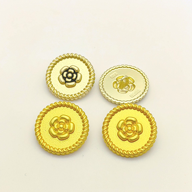 wholesale gold design decoration 23MM 25MM crystal chatons flower shank buttons for overcoat