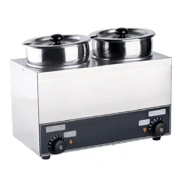 Buffet Equipment 2 Pots Bain Marie Electric Soup Heating Pot Stainless Steel Soup Kettle Soup Kettle