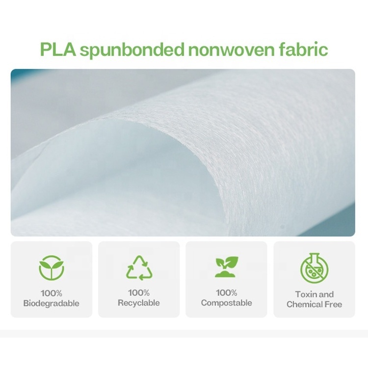 Disposable non woven cover 100% biodegradable corn material PLA spunbond nonwoven fabric