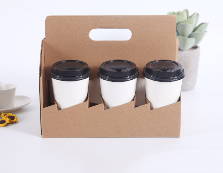 Disposable takeaway recycled printing kraft or white cardboard coffee paper box with your logo