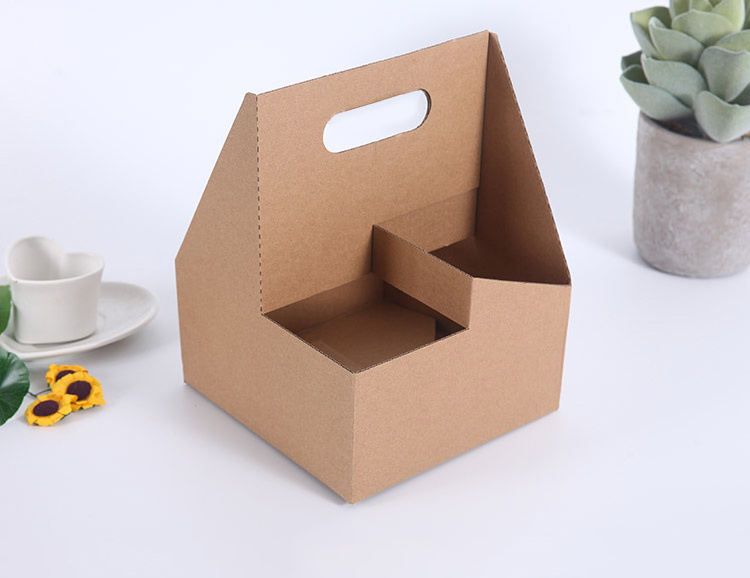 Disposable takeaway recycled printing kraft or white cardboard coffee paper box with your logo