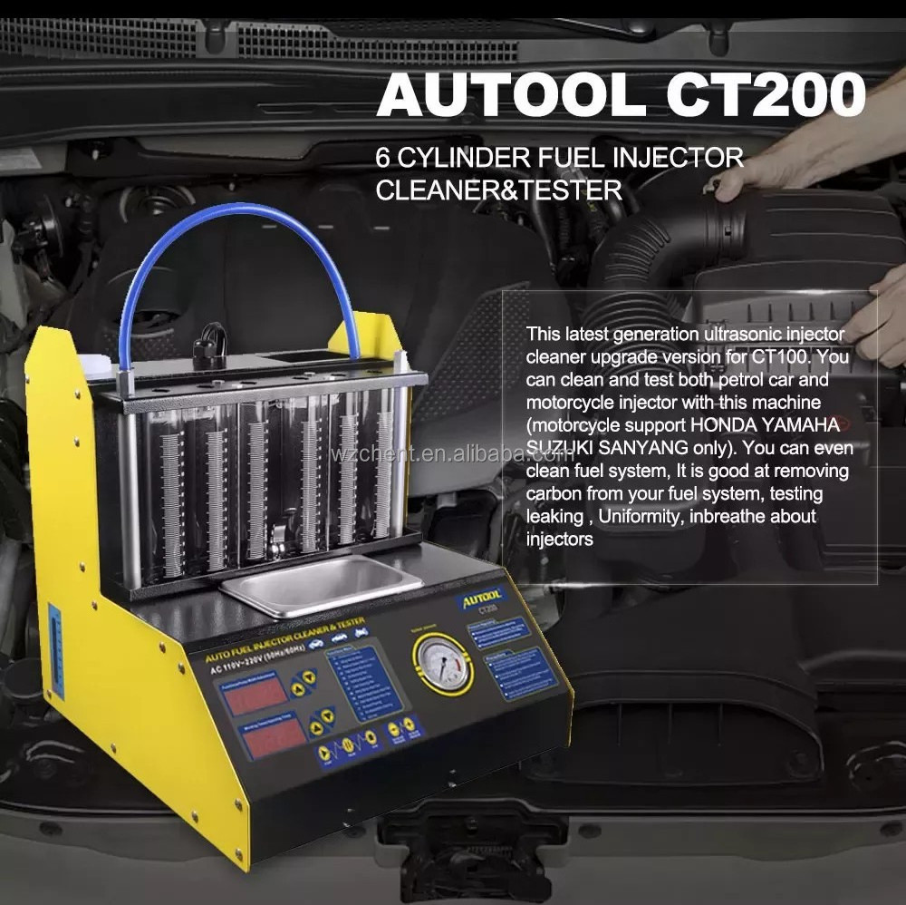 AUTOOL CT200 ultrasonic fuel injector cleaning Kit Nozzle Cleaner Injectors Tester Car Fuel Injector