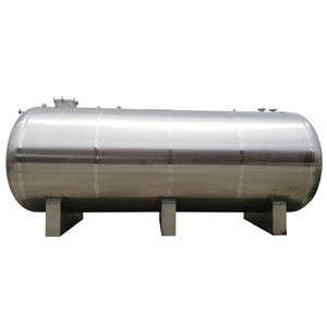 Large stainless steel 304 or 316 horizontal storage tank for oil and water