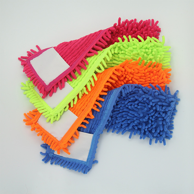 Reusable Folding Floor Cleaning Dust Chenille Microfiber Flat Mop Replacement Head Refill Pads