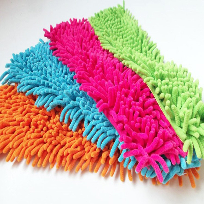 Reusable Folding Floor Cleaning Dust Chenille Microfiber Flat Mop Replacement Head Refill Pads