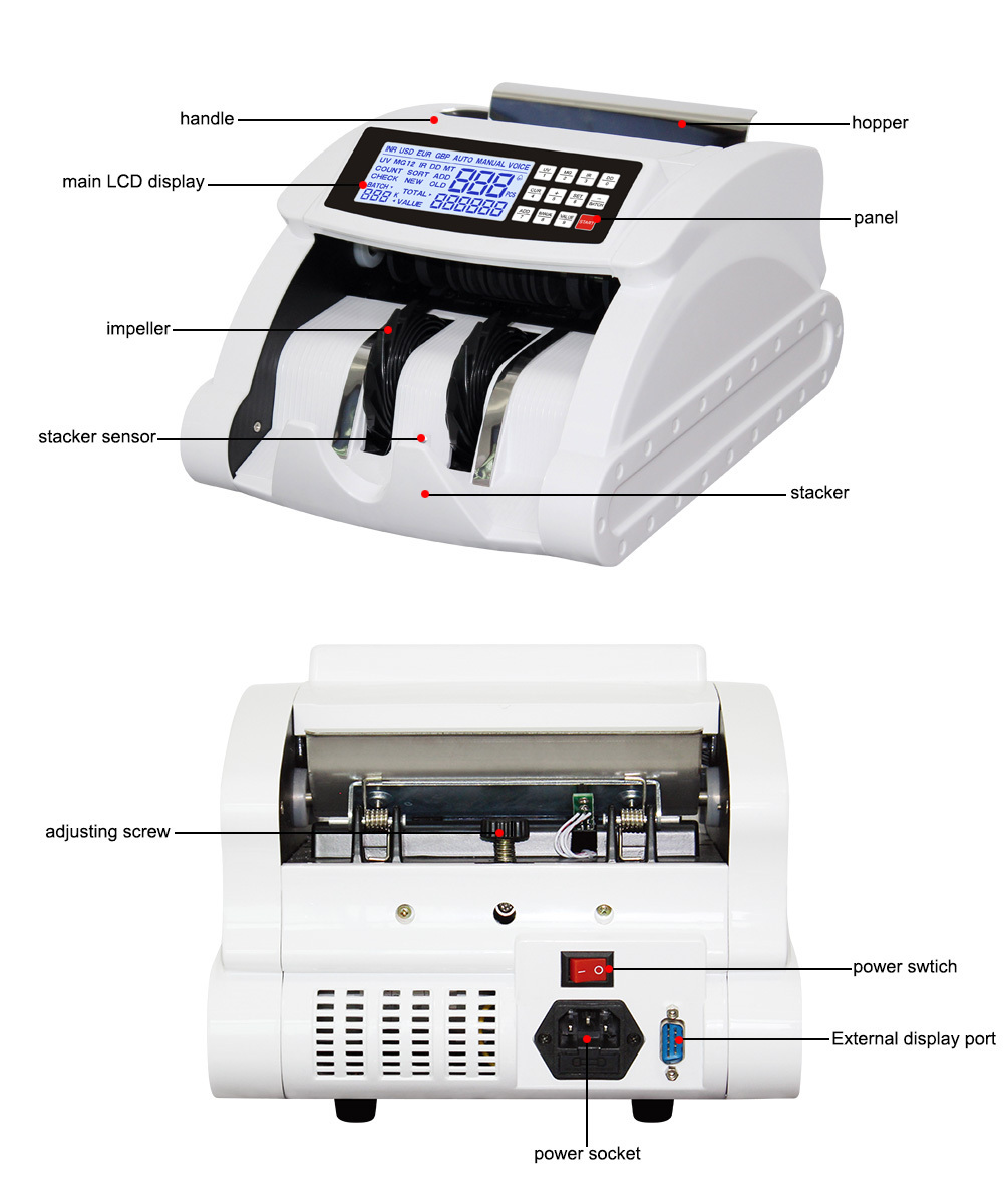 AL-5700 fake money euro detector money fake banknote counter price impeller banknote counter small money counting machine