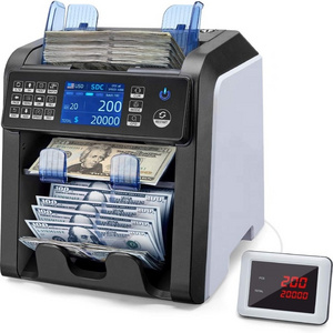 AL-950 Two CIS 2 Pocket Currency Discriminator Banknote Sorter Money Value Counter bill