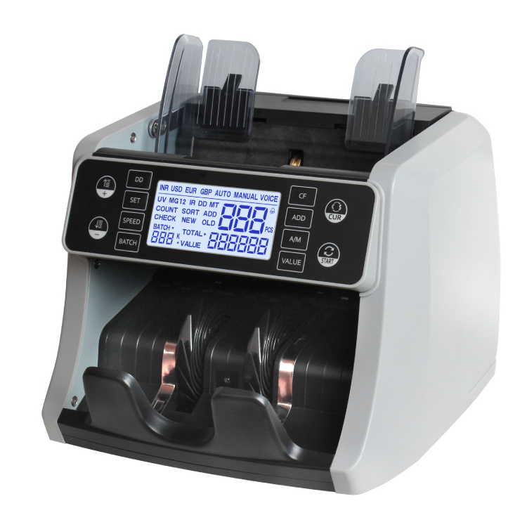 AL-160 Top Front Loading Semi- Value Money Counting Machine Bill Counter with Fake Money Detector