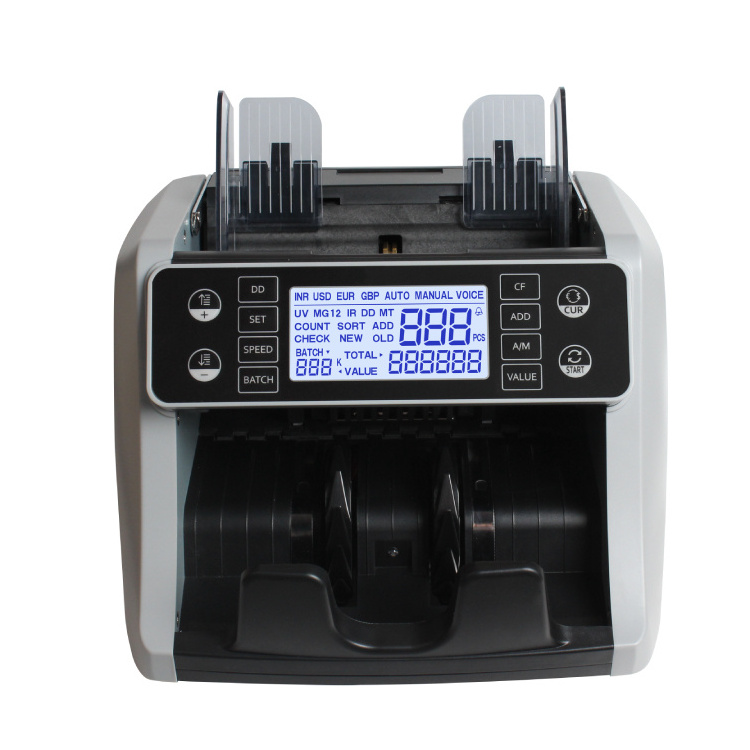 AL-160 Top Front Loading Semi- Value Money Counting Machine Bill Counter with Fake Money Detector