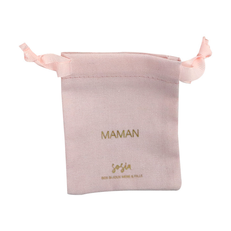 Promotional Eco Muslin Cotton  Customized Organic Cotton Candle Drawstring Bag