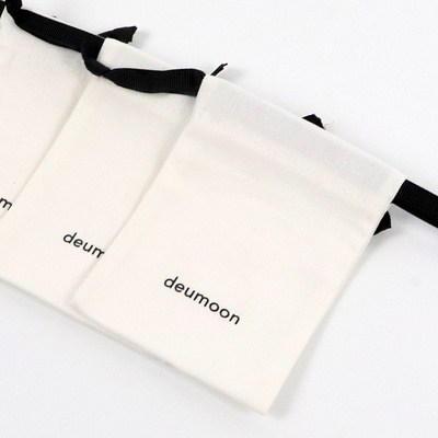 Promotional Eco Muslin Cotton  Customized Organic Cotton Candle Drawstring Bag