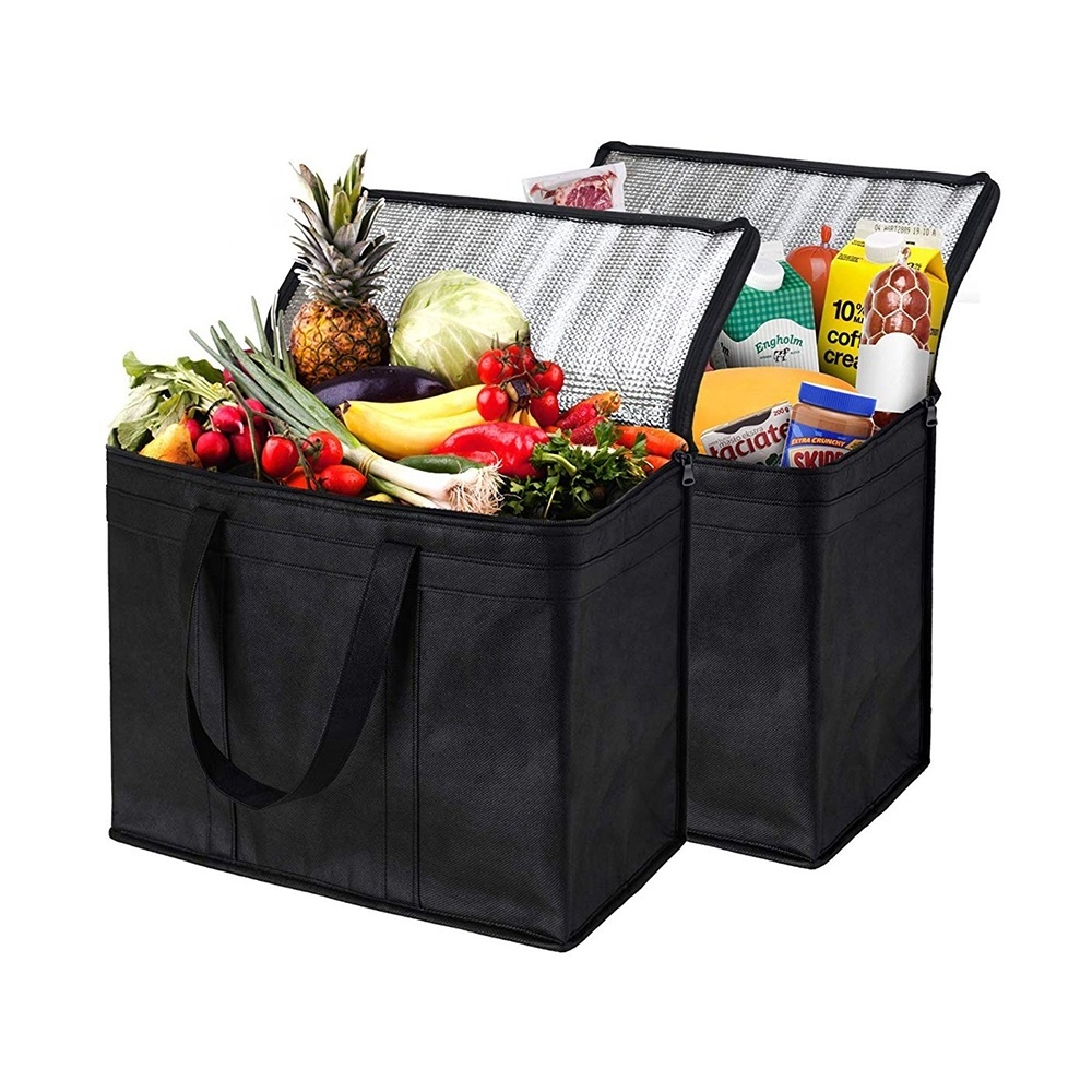 Custom Portable Non-Woven Large Keep warm food delivery insulated thermal cooler bag for food